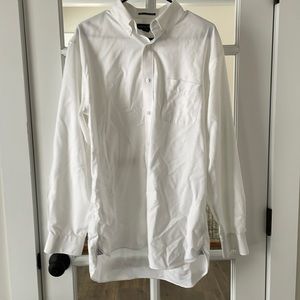 Lands’ End Supima Cotton Oxford Cloth Button Down in White, Size 16-16.5